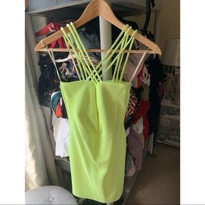 Lime green strappy dress